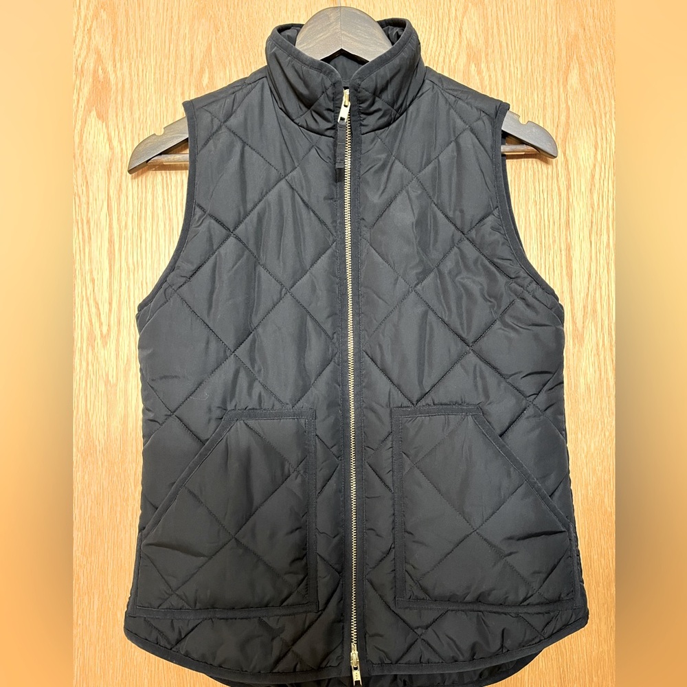 J. Crew Black Quilted Puffer Vest
